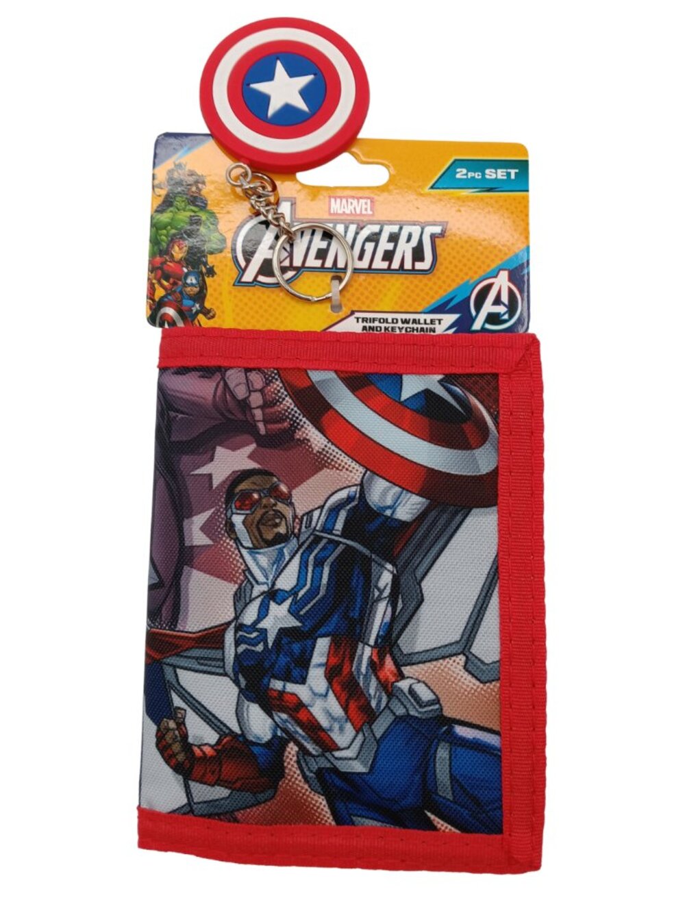 Kids Wallet & Shield Key Chain 2 Pc Set Official Licensed Marvel Captain America